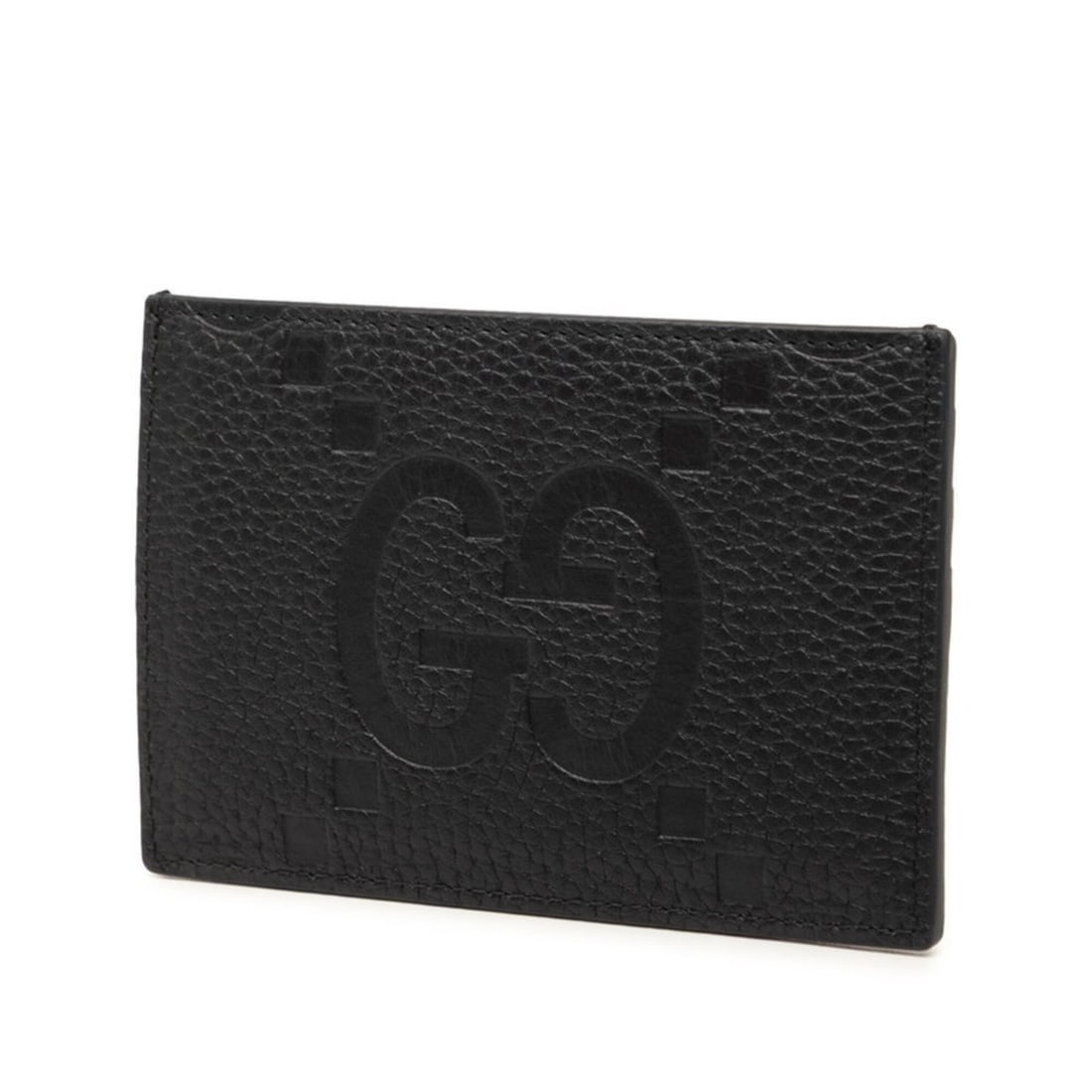 Gucci Maxi GG Jumbo Business Card Holder/Card Case 812681 Black Leather Women's GUCCI (1 of 5)