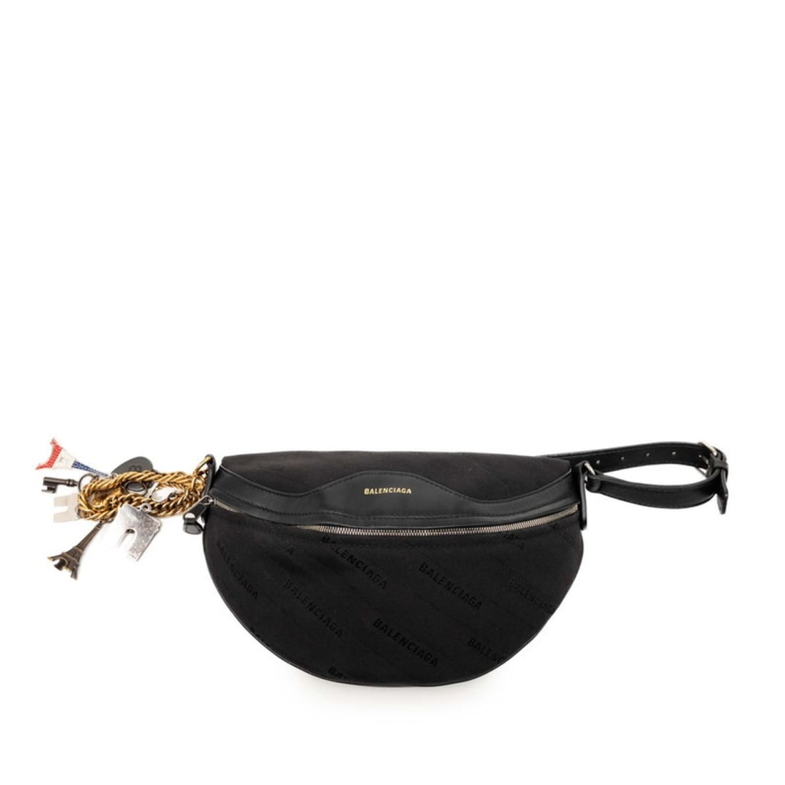 Balenciaga Souvenir XS Body Bag Chain Charm Shoulder Black Canvas Leather Men's BALENCIAGA: --- Catalog ---Category: SizeSize (HxWxD): 18.5cm x 27cm x 2cm / 7.28'' x 10.62'' x 0.78''Category: DesignType: Shoulder bag, Sling bagColor: BlackGender: MenMaterial: Canvas , Leather Category:
