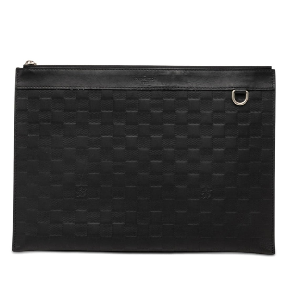 Louis Vuitton Damier Infini Pochette Discovery Second Bag Clutch N60112 Onyx Black Leather Men's: --- Catalog ---Category: SizeSize (HxWxD): 25.5cm x 36cm / 10.03'' x 14.17''Category: DesignType: Clutch bagColor: Black, OnyxGender: MenMaterial: Leather Category: GeneralBrand: Louis Vuitton---
