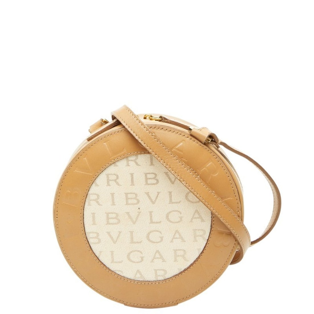 BVLGARI Logomania Shoulder Bag, Handbag, Pouch, Beige/Brown Canvas Leather, Women's.: --- Catalog ---Category: SizeSize (HxWxD): 13cm x 13cm x 4.5cm / 5.11'' x 5.11'' x 1.77''Category: DesignType: Handbag, Pouch, Shoulder bagColor: Beige, BrownGender: WomenMaterial: Canvas , Leather