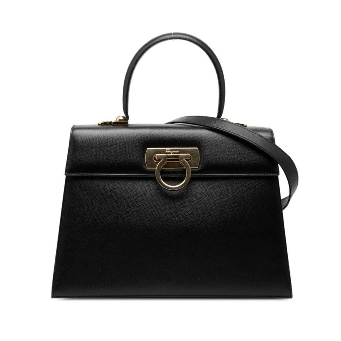 Salvatore Ferragamo Gancini Handbag Shoulder Bag 2WAY AF-21 2181 Black Leather Women's: --- Catalog ---Category: SizeSize (HxWxD): 20cm x 27.5cm x 10cm / 7.87'' x 10.82'' x 3.93''Category: DesignType: Handbag, Shoulder bagColor: BlackGender: WomenMaterial: Leather Category: