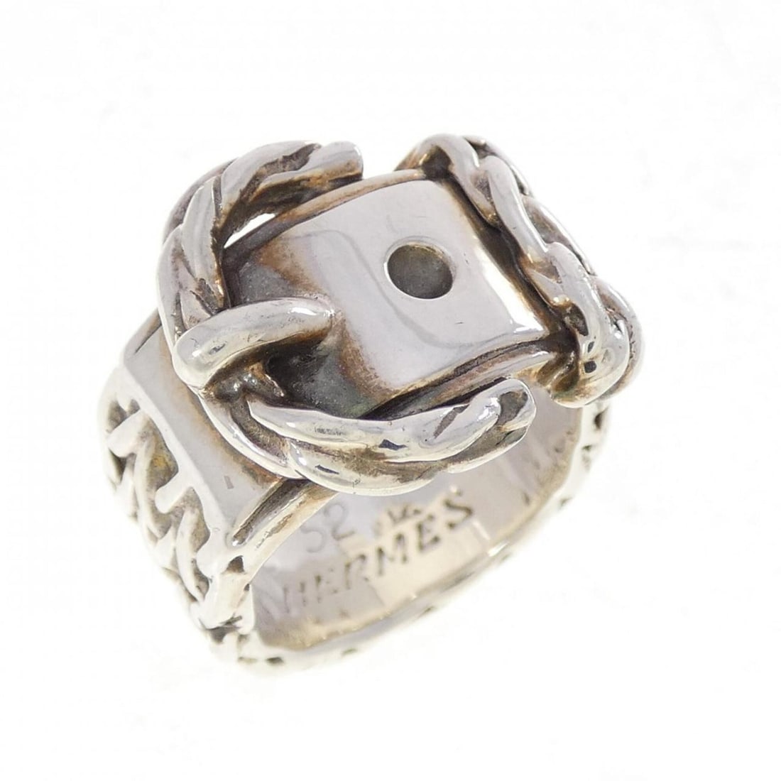 Hermes Hermès Hallmark Ring: --- Catalog ---Category: SizeWeight: 13.9g / 0.49oz.JP Size: 10US Size: 5.5Category: DesignType: Band ringGender: WomenCategory: GeneralBrand: Hermes--- Item List ---Section: ConditionRanking: Rank A
