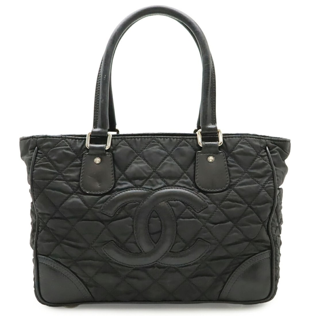 CHANEL Paris New York Line Matelassé Coco Mark Tote Bag Shoulder Nylon Canvas Black PRESSE Tag: --- Catalog ---Category: SizeSize (HxWxD): 24cm x 34cm x 14cm / 9.44'' x 13.38'' x 5.51''Category: DesignType: Shoulder bag, Tote bagColor: BlackGender: WomenMaterial: Nylon canvas , Leather Category: