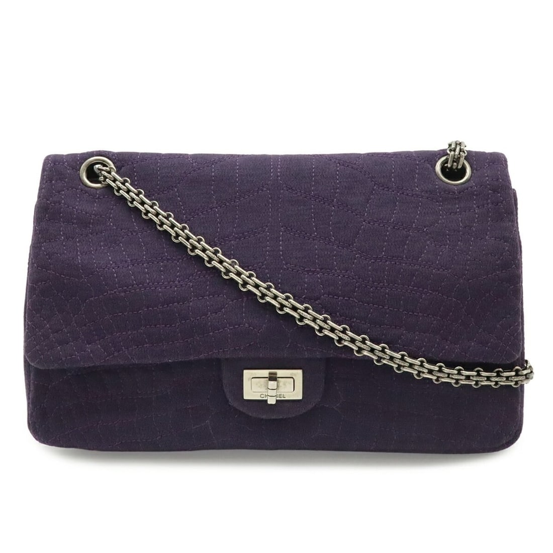 CHANEL 2.55 Shoulder Bag, Chain Shoulder, Canvas Cotton, Purple: --- Catalog ---Category: SizeSize (HxWxD): 16cm x 28cm x 6cm / 6.29'' x 11.02'' x 2.36''Category: DesignType: Shoulder bagColor: PurpleGender: WomenMaterial: Cotton Hardware Color: SilverCategory: Gen