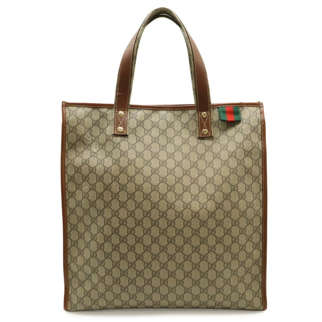 GUCCI GG Supreme Tote Bag Shoulder Leather White Brown 233081: --- Catalog ---Category: SizeSize (HxWxD): 42cm x 40.5cm x 11cm / 16.53'' x 15.94'' x 4.33''Category: DesignType: Shoulder bag, Tote bagColor: Beige brownGender: WomenMaterial: GG Supreme , Canvas , P