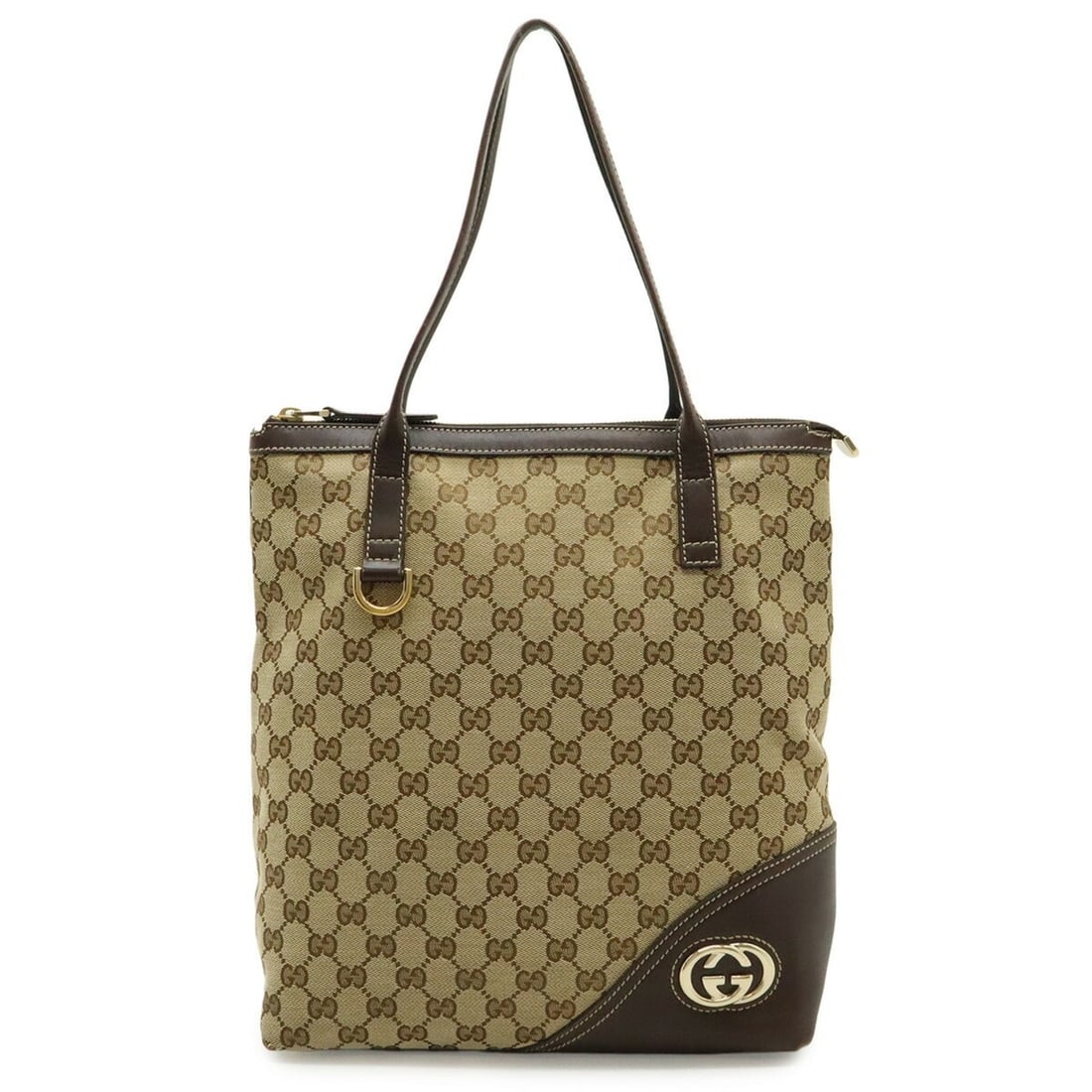 GUCCI GG Canvas Tote Bag Shoulder Leather Beige Brown 182492: --- Catalog ---Category: SizeSize (HxWxD): 30cm x 26.5cm x 11cm / 11.81'' x 10.43'' x 4.33''Category: DesignType: Shoulder bag, Tote bagColor: Beige brownGender: WomenMaterial: Canvas , Leather Catego