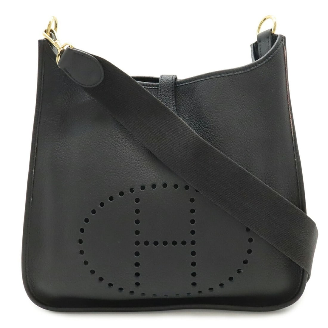 HERMES Evelyne I GM Shoulder Bag, Taurillon Clemence Leather, Black, ?G Stamp: --- Catalog ---Category: SizeSize (HxWxD): 31cm x 32cm x 9cm / 12.2'' x 12.59'' x 3.54''Category: DesignType: Shoulder bagColor: BlackGender: WomenMaterial: Leather Hardware Color: GoldCategory: