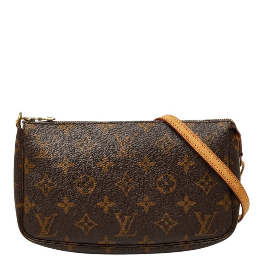 Louis Vuitton Monogram Pochette Accessoires Handbag Pouch Shoulder Bag M51980 Brown Leather Women's (1 of 10)
