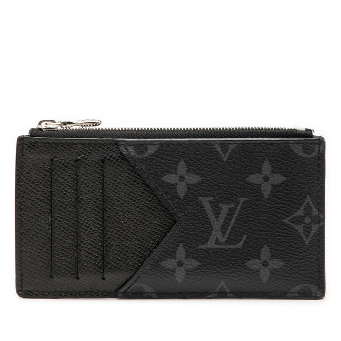Louis Vuitton Monogram Eclipse Coin Card Holder, Business Case/Card Case, Wallet/Coin Fragment: --- Catalog ---Category: DesignType: Card caseColor: BlackGender: MenMaterial: PVC , Leather Category: GeneralMPN: M30271Brand: Louis VuittonCategory: Physical PropertiesSize (HxWxD): 7.5cm x 14.5cm x