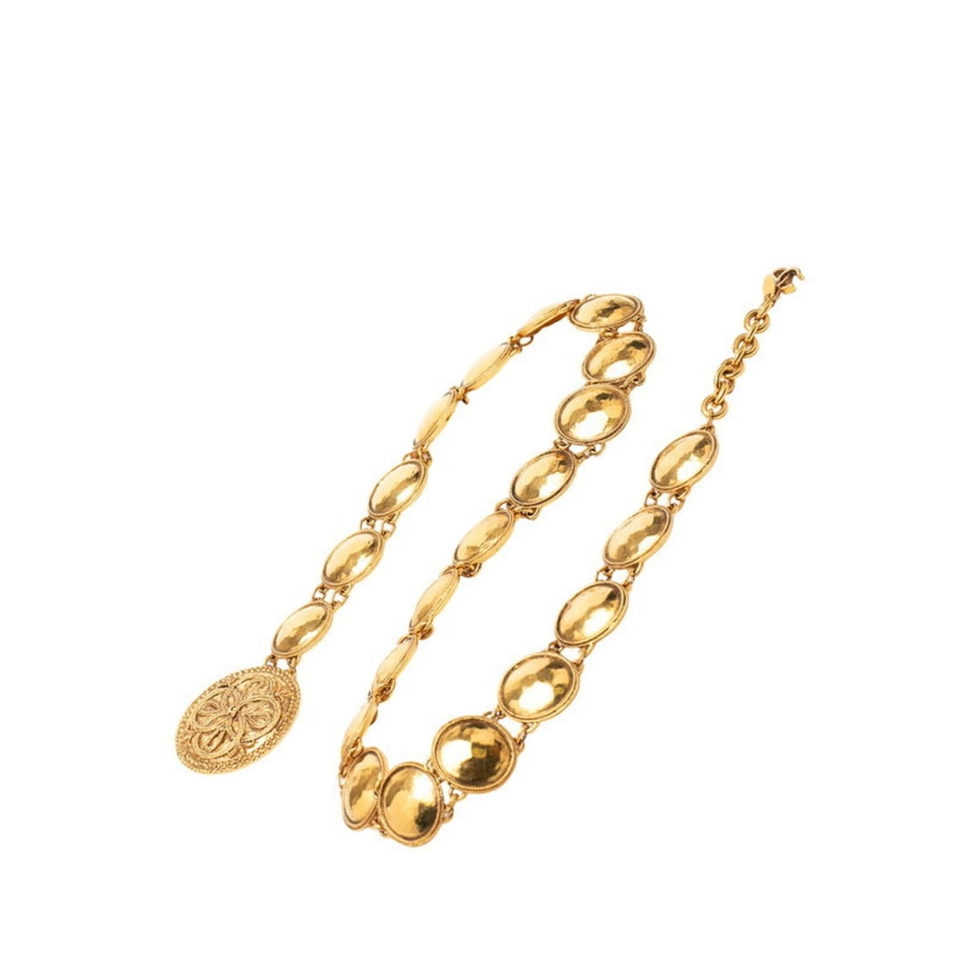 Chanel Coco Mark Vintage Belt Gold Plated Women's CHANEL: --- Catalog ---Category: SizeWidth: 2.8cm / 1.1''Length: 84cm / 33.07''Category: DesignType: Standard beltColor: GoldFinish: Gold platedGender: WomenCategory: GeneralBrand: Chanel--- Item List ---Sect