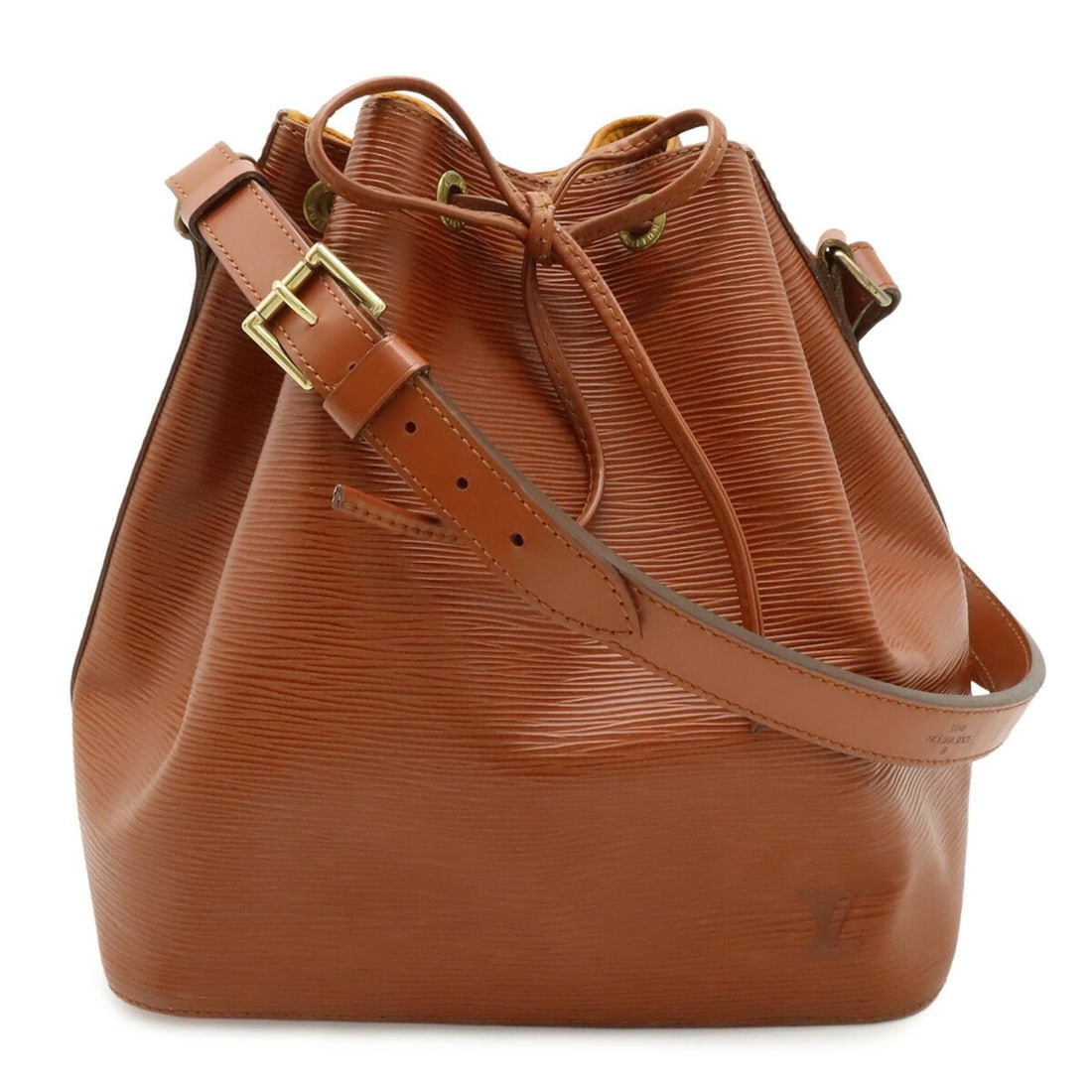 LOUIS VUITTON Epi Petit Noé Shoulder Bag, Kenya Brown, M44103: --- Catalog ---Category: SizeSize (HxWxD): 27cm x 25cm x 19cm / 10.62'' x 9.84'' x 7.48''Category: DesignType: Shoulder bagColor: BrownGender: WomenMaterial: Epi leather Category: GeneralBrand: Louis 