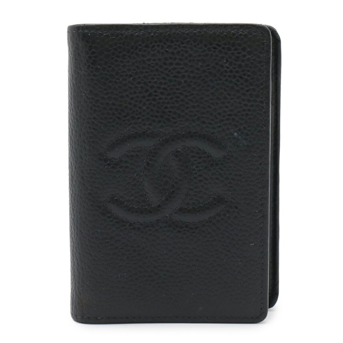 CHANEL Coco Mark Business Card Holder/Card Case, Pass Caviar Leather, Black, A13503 (1 of 7)
