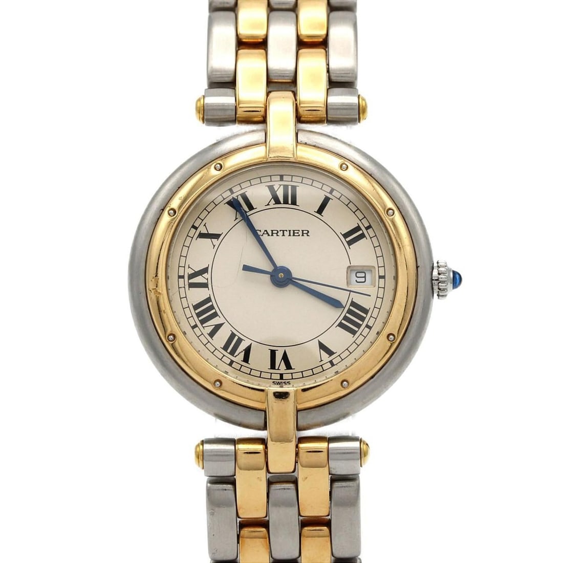 Cartier Panthère Vendôme Aoyama LM 2ROW 83084242 SSxYG Quartz Watch: --- Catalog ---Category: SizeWrist Size: 16.5cm / 6.49''Case Diameter: 29.5mm / 1.16''Category: DesignType: WristwatchGender: MenColor (Dial): SilverMaterial (Band): Stainless steel, Yellow