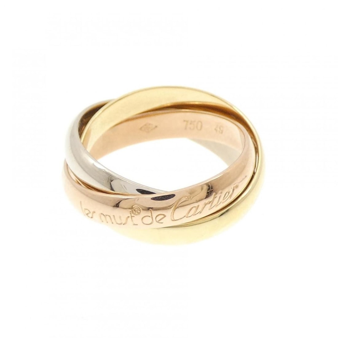 Cartier Trinity Ring: --- Catalog ---Category: SizeUS Size: 5Brand Size: 49Category: DesignType: Band ringGender: WomenMaterial: Pink gold (18K), White gold (18K), Yellow gold (18K)Category: GeneralBrand: Cartier--- Item