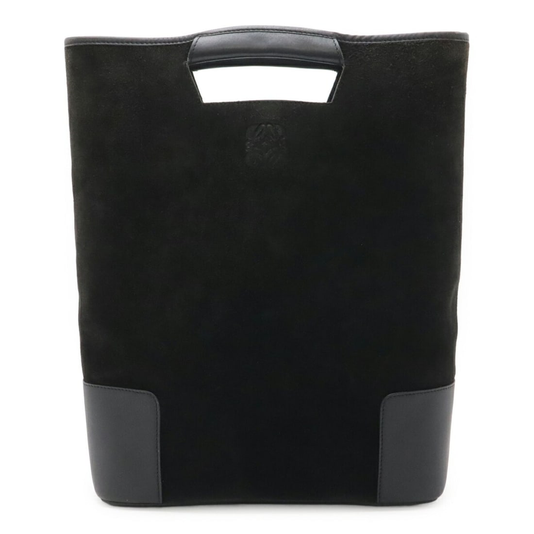 LOEWE Anagram Handbag Tote Bag Suede Leather Black: --- Catalog ---Category: SizeWeight: 420g / 14.81oz.Size (HxWxD): 35.5cm x 26.5cm x 9cm / 13.97'' x 10.43'' x 3.54''Category: DesignType: Handbag, Tote bagColor: BlackGender: WomenMaterial: Suede ,