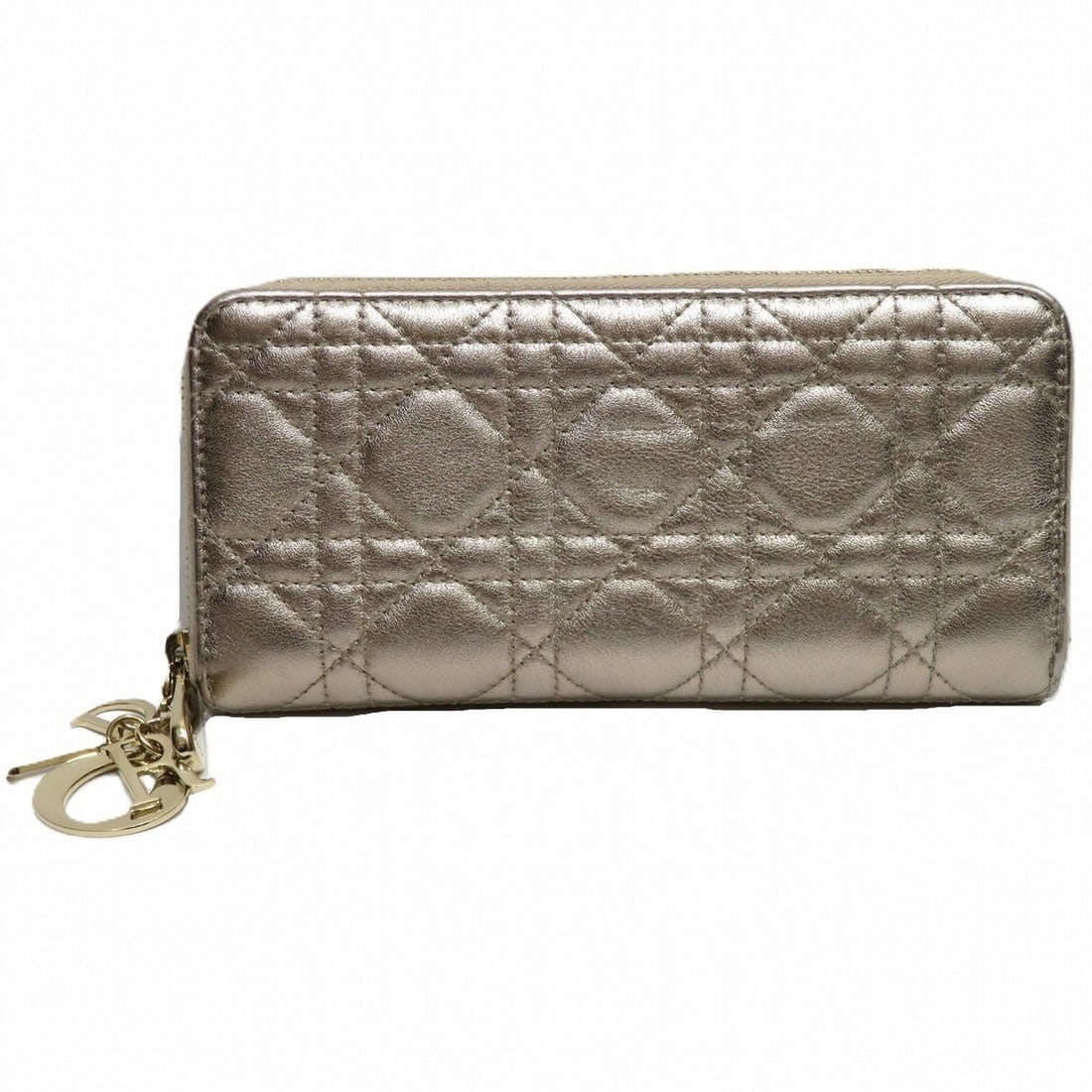 Christian Dior Dior Lady Voyageur Long Wallet, Canage Leather, 33-MA-0222: --- Catalog ---Category: SizeSize (HxWxD): 10cm x 19.5cm x 2.5cm / 3.93'' x 7.67'' x 0.98''Category: DesignType: Long wallet (bi-fold)Color: Champagne goldGender: Men,WomenMaterial: Leather Category: 