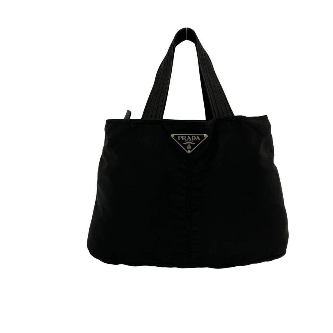 PRADA Prada Triangle Logo Hardware Tessuto Nylon Leather Genuine Handbag Mini Tote Bag Black 42335: --- Catalog ---Category: SizeSize (HxWxD): 24cm x 38cm x 17cm / 9.44'' x 14.96'' x 6.69''Category: DesignType: Handbag, Tote bagColor: BlackGender: WomenMaterial: Nylon , Leather Category: GeneralBran