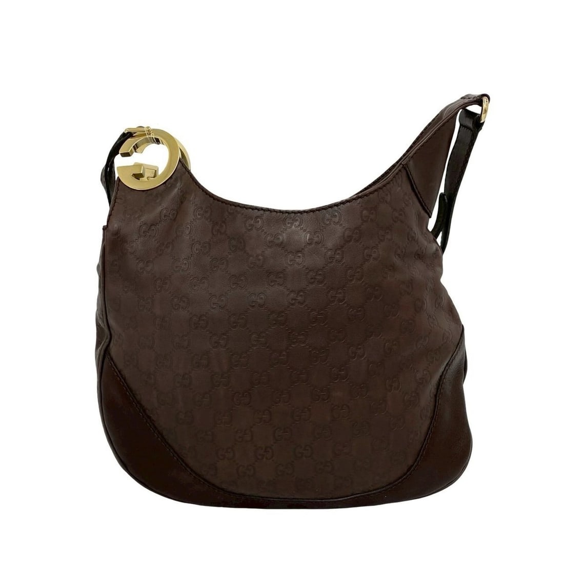GUCCI Guccissima Leather Genuine G Logo Hardware Shoulder Bag Sacoche Pouch Crossbody Brown 69156: --- Catalog ---Category: SizeSize (HxWxD): 28cm x 35cm x 9cm / 11.02'' x 13.77'' x 3.54''Category: DesignType: Pochette, Shoulder bagColor: BrownGender: WomenMaterial: Leather Category: GeneralBrand: 