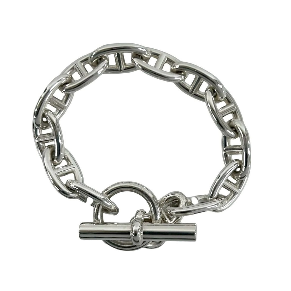 HERMES Chaine d'Ancre GM 13-link Sterling Silver 925 Chain Bracelet Accessory -0423: --- Catalog ---Category: SizeLength: 21cm / 8.26''Category: DesignType: Charm braceletColor: SilverGender: WomenMaterial: Silver 925Category: GeneralBrand: Hermes--- Item List ---Section: ConditionRan