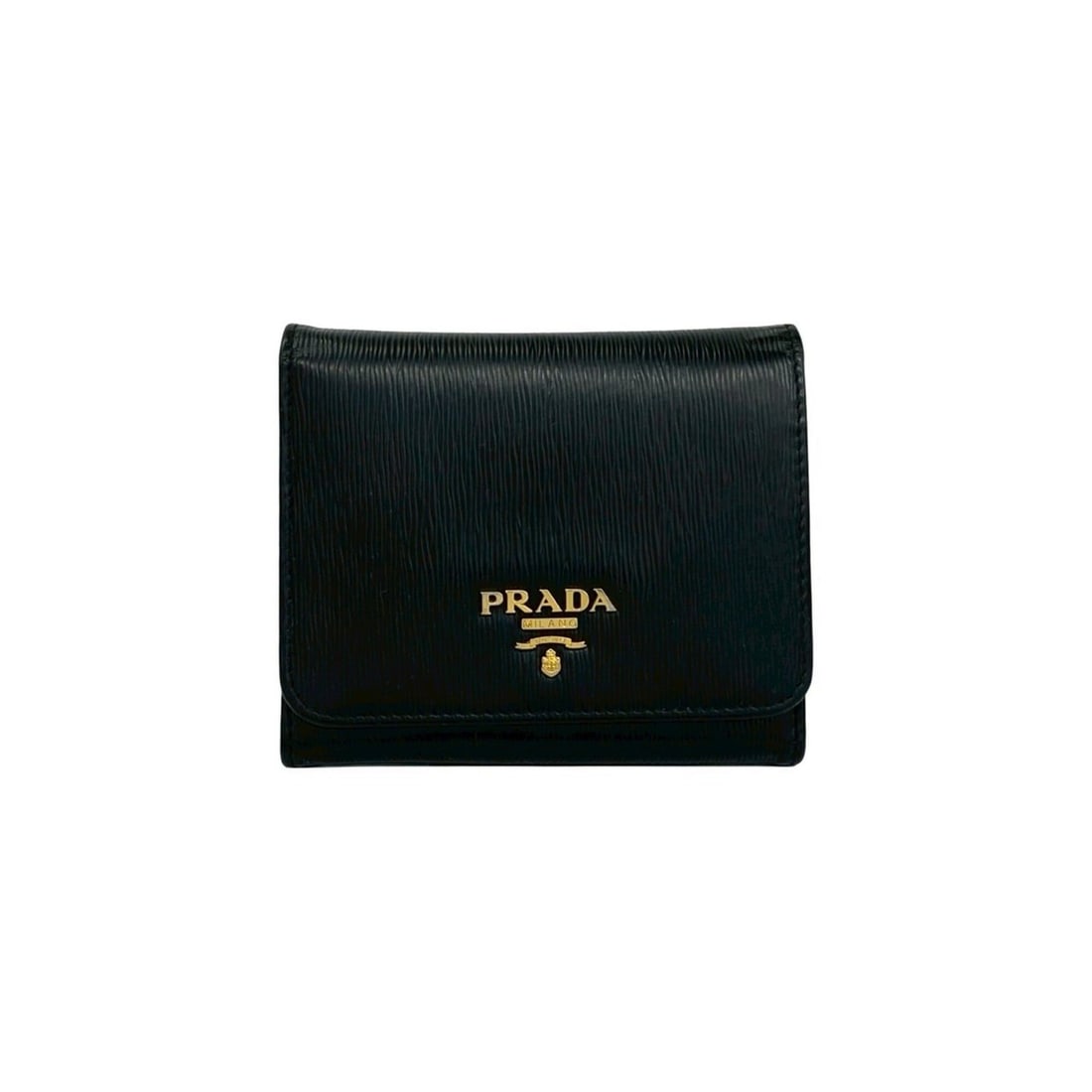 PRADA Tri-fold Wallet, Mini Coin Purse, Card Case, Black, 19908: --- Catalog ---Category: SizeSize (HxWxD): 9.5cm x 11cm x 2cm / 3.74'' x 4.33'' x 0.78''Category: DesignType: Wallet (tri-fold)Color: BlackGender: WomenMaterial: Leather Category: GeneralBrand: Prada-