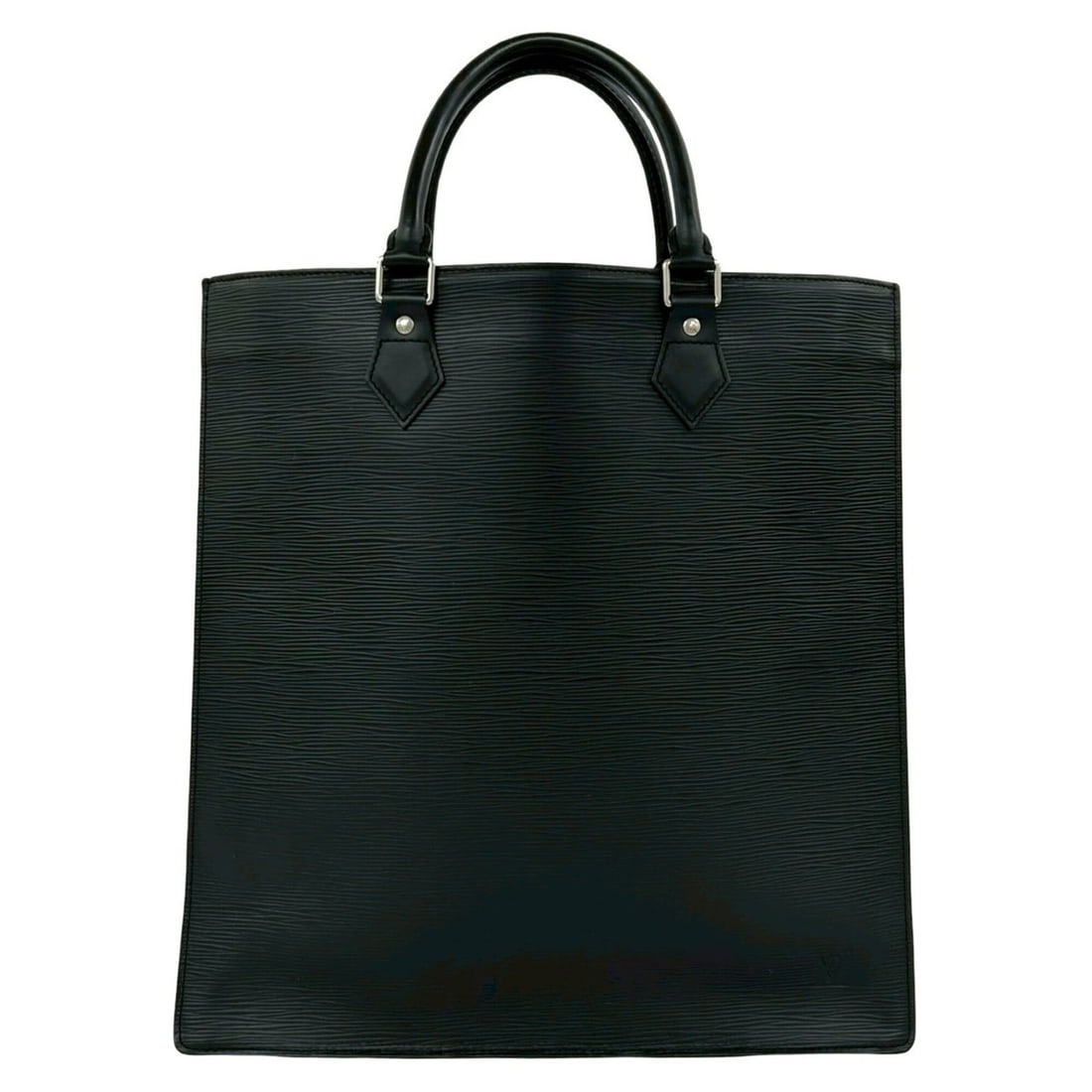 LOUIS VUITTON Vintage Sac Plat Epi Leather Handbag Mini Tote Bag Noir 23169 (1 of 14)