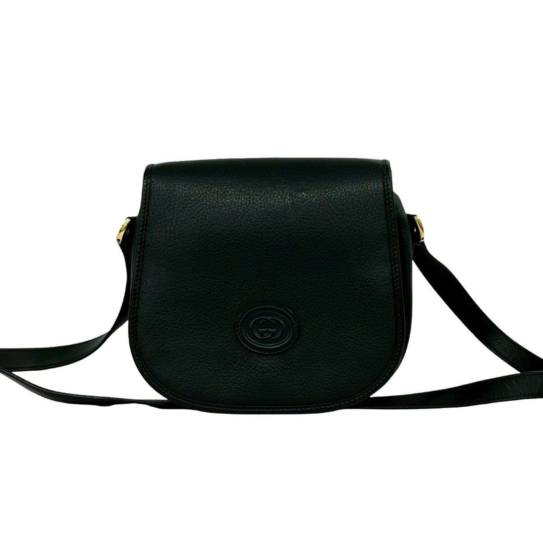 GUCCI Vintage GG Logo Leather Shoulder Bag/Pouch/Sacoche (Black) 35166: --- Catalog ---Category: SizeSize (HxWxD): 17cm x 19cm x 9cm / 6.69'' x 7.48'' x 3.54''Category: DesignType: Pochette, Shoulder bagColor: BlackGender: WomenMaterial: Leather Category: GeneralBrand: Gu