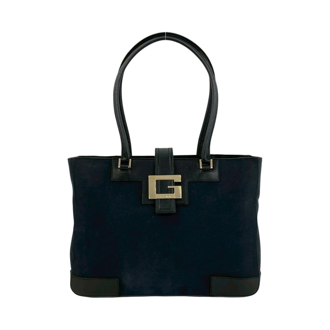 GUCCI Vintage Old Gucci Tote Bag/Handbag with G Logo Hardware, Canvas and Leather, Black, 20317: --- Catalog ---Category: SizeSize (HxWxD): 24.5cm x 32.5cm x 6.5cm / 9.64'' x 12.79'' x 2.55''Category: DesignType: Handbag, Tote bagColor: BlackGender: WomenMaterial: Canvas , Leather Category: Gener