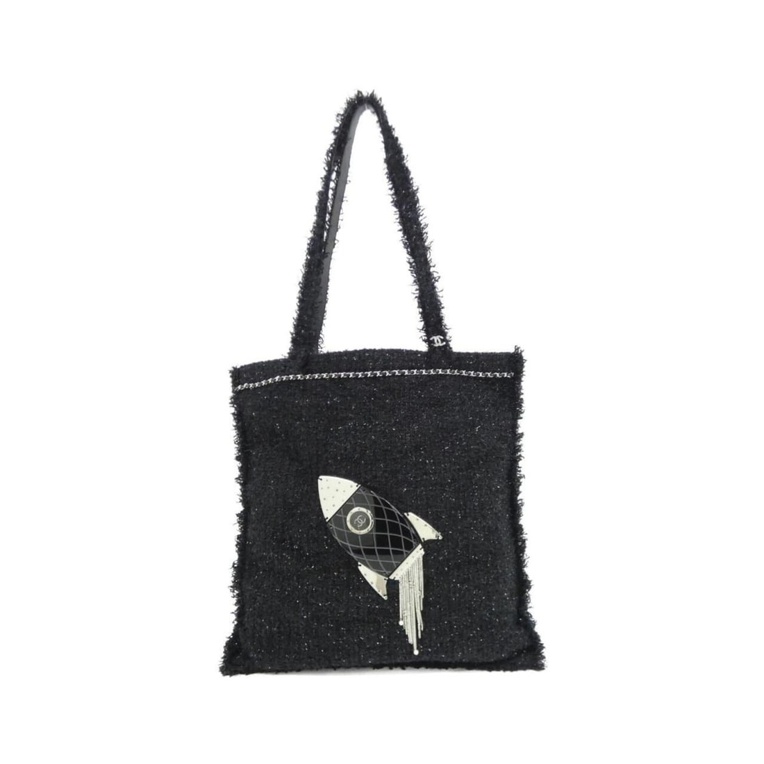Chanel 94656 handbag: --- Catalog ---Category: SizeSize (HxWxD): 39cm x 37cm x 1cm / 15.35'' x 14.56'' x 0.39''Category: DesignType: HandbagColor: BlackGender: WomenMaterial: Tweed Category: GeneralMPN: 94656Brand: