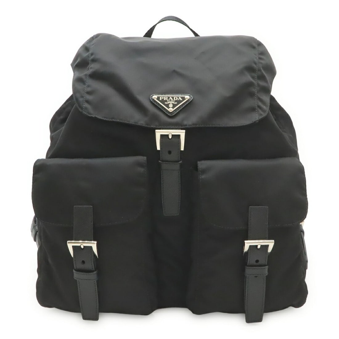 PRADA Triangle Backpack, Rucksack, Daypack, Nylon and Leather, NERO Black, 1BZ811 (1 of 10)