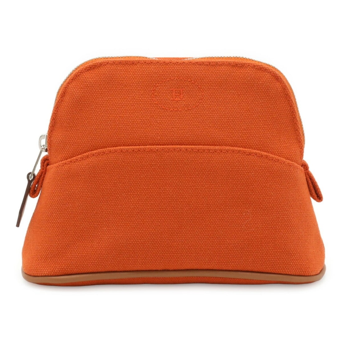 HERMES Bolide Pouch 16 Mini Handbag Cotton Canvas Leather Orange Natural: --- Catalog ---Category: SizeWeight: 70g / 2.46oz.Size (HxWxD): 11cm x 15.5cm x 6cm / 4.33'' x 6.1'' x 2.36''Category: DesignType: HandbagColor: Natural, OrangeGender: Women,MenMaterial: Cotton canvas