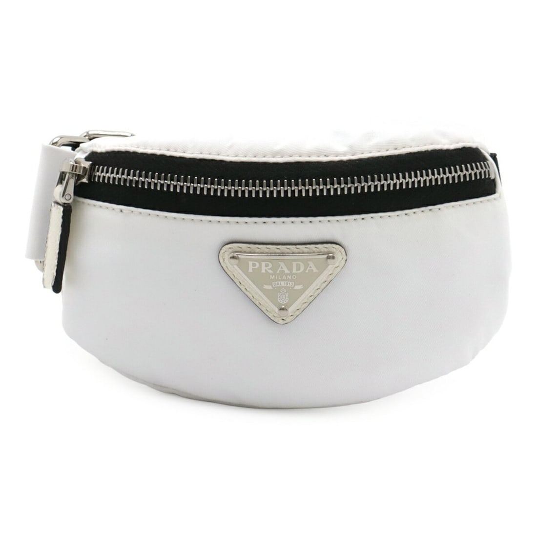 PRADA Triangle Wristband Pouch Multi-Pouch Nylon Leather BLANCO White 1TT095: --- Catalog ---Category: SizeWeight: 60g / 2.11oz.Size (HxWxD): 7.5cm x 13.5cm x 3cm / 2.95'' x 5.31'' x 1.18''Category: DesignType: PouchColor: WhiteGender: Women,MenMaterial: Nylon , Leather Categor