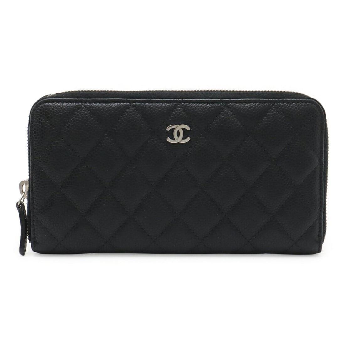 CHANEL Matelassé Coco Mark Round Long Wallet, Caviar Leather, Black, A50097 (1 of 20)