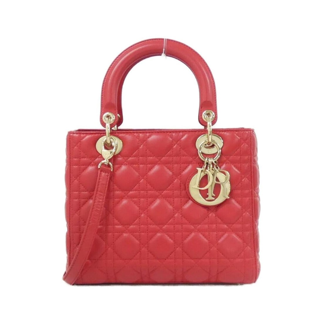 Christian Dior Lady Medium CAL44550 Handbag: --- Catalog ---Category: SizeSize (HxWxD): 20cm x 24cm x 12cm / 7.87'' x 9.44'' x 4.72''Category: DesignType: HandbagColor: Red colorGender: WomenMaterial: Leather Leather/Fur Type: LambskinCategory:
