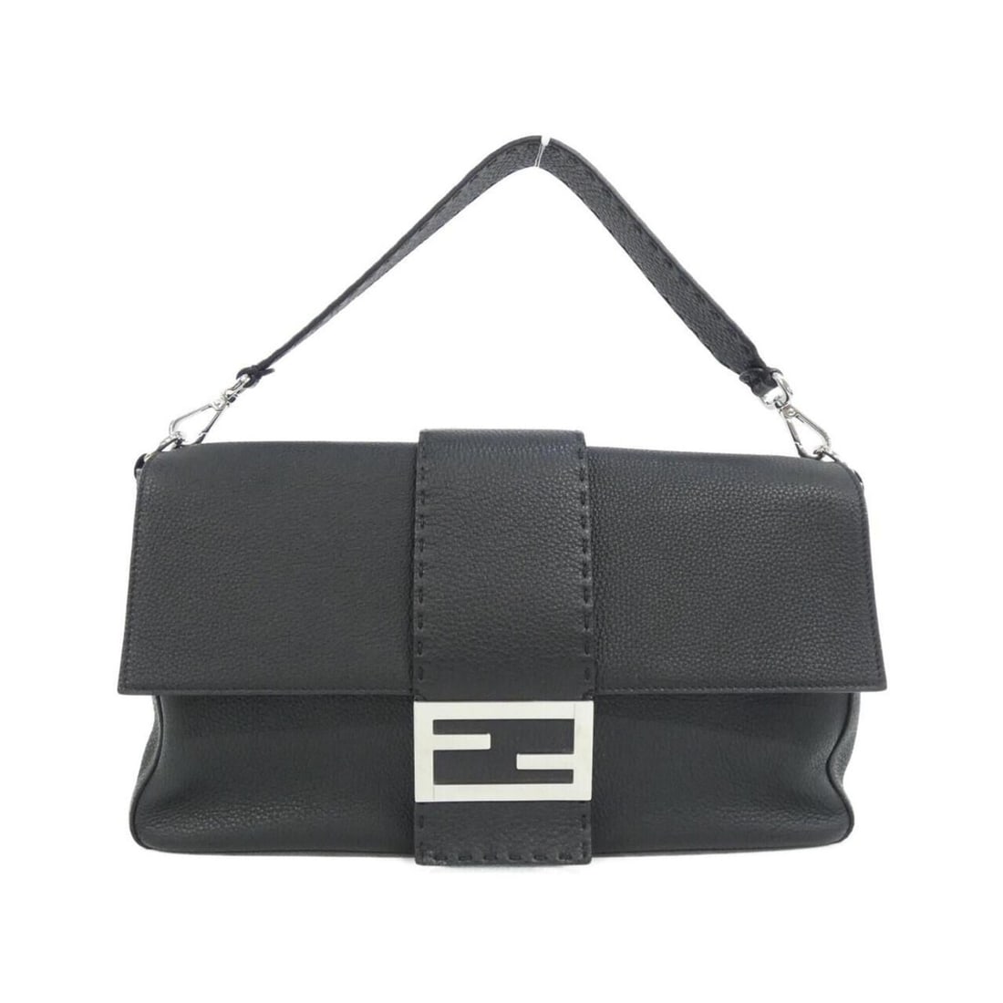 Fendi SELLERIA Baguette 7VA478 SFR Shoulder Bag: --- Catalog ---Category: SizeSize (HxWxD): 18cm x 35cm x 7cm / 7.08'' x 13.77'' x 2.75''Category: DesignType: Shoulder bagColor: BlackGender: MenMaterial: Leather Hardware Color: SilverCategory: