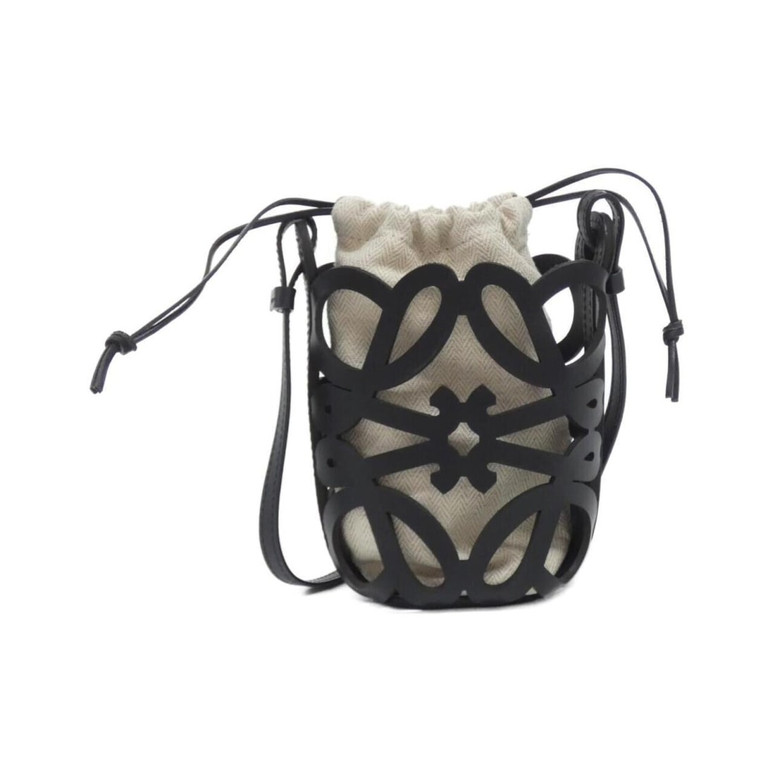 Loewe Anagram Cut-Out Pocket C922Y62X02 Shoulder Bag: --- Catalog ---Category: SizeSize (HxWxD): 20cm x 10cm x 8cm / 7.87'' x 3.93'' x 3.14''Category: DesignType: Shoulder bagColor: BlackGender: Men,WomenMaterial: Canvas , Leather Leather/Fur Type:
