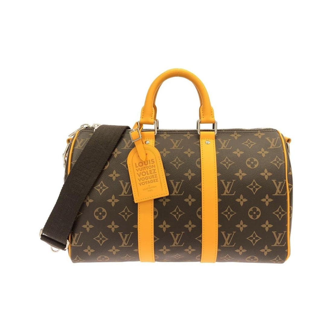 Louis Vuitton Monogram Macassar (LV Color Mania) Keepall Bandoulière 35cm M13201 Boston Bag: --- Catalog ---Category: SizeSize (HxWxD): 21cm x 35cm x 15cm / 8.26'' x 13.77'' x 5.9''Category: DesignType: Boston bagColor: Marron, SaffronGender: Women,MenMaterial: Coated canvas Hardware Color: