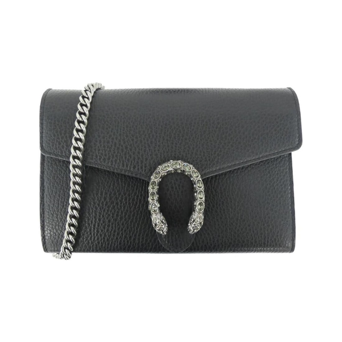 Gucci DIONYSUS 401231 CAOGN Chain Wallet: --- Catalog ---Category: SizeSize (HxWxD): 13cm x 20cm x 4cm / 5.11'' x 7.87'' x 1.57''Strap / Chain Length: 1.21m / 47.63''Category: DesignType: Chain/Shoulder walletColor: BlackGender: