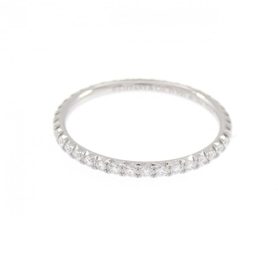 Tiffany Metro Ring 0.19CT: --- Catalog ---Category: SizeJP Size: 8US Size: 4.5Category: DesignType: Band ringColor: PlatinumStone: DiamondGender: WomenMaterial: Platinum 950Weight (ct.): 0.19Category: GeneralBrand: Tiffany--- I