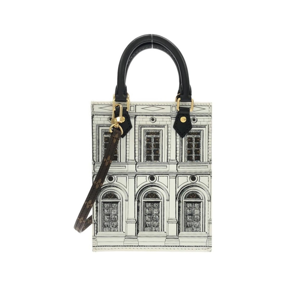 Louis Vuitton Monogram (LV x Fornasetti) Petite Sac Plat M80991 Handbag: --- Catalog ---Category: SizeSize (HxWxD): 17cm x 13.5cm x 5cm / 6.69'' x 5.31'' x 1.96''Category: DesignType: HandbagColor: Blanc, Marron, WhiteGender: Women,MenMaterial: Coated canvas Category: