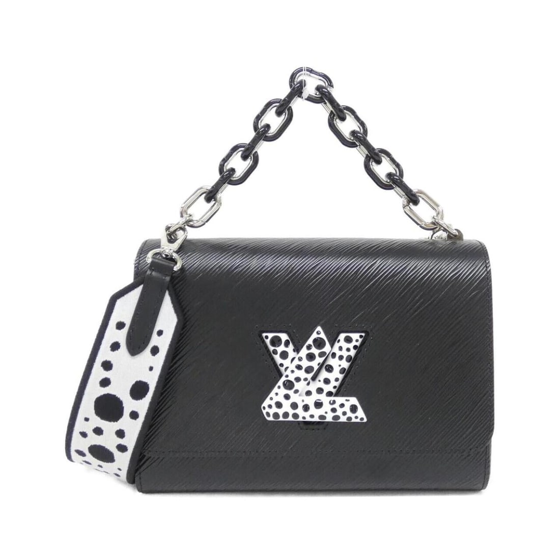 Louis Vuitton Epi + Infinity Dot (LV X YK) Twist MM M21694 Shoulder Bag: --- Catalog ---Category: SizeSize (HxWxD): 17cm x 23cm x 9cm / 6.69'' x 9.05'' x 3.54''Category: DesignType: Shoulder bagColor: BlackGender: WomenMaterial: Leather Hardware Color: SilverLeather/Fur