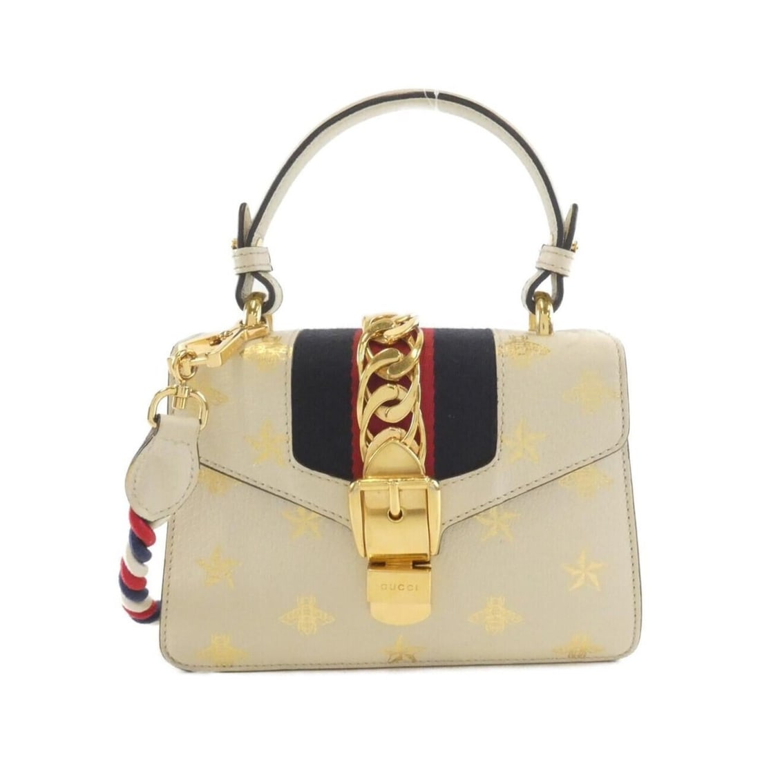 Gucci Sylvie 470270 Handbag: --- Catalog ---Category: SizeSize (HxWxD): 14cm x 20cm x 8cm / 5.51'' x 7.87'' x 3.14''Category: DesignType: HandbagColor: WhiteGender: WomenMaterial: Leather Hardware Color: GoldCategory: