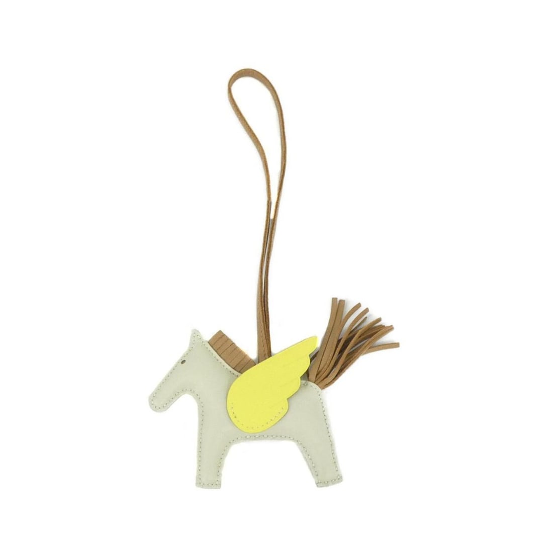 Hermes Rodeo Pegasus Accessory Bag Charm PM 083010CA: --- Catalog ---Category: SizeSize (HxWxD): 75.00mm x 85.00mm / 2.95'' x 3.35''Category: DesignType: Handbag charmColor: Lime, WhiteGender: WomenMaterial: Agneau MiloCategory: GeneralMPN: 083010CABrand