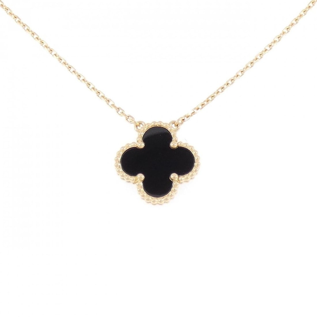Van Cleef & Arpels Vintage Alhambra Necklace: --- Catalog ---Category: SizeWidth: 1.2mm / 0.05''Weight: 5.2g / 0.18oz.Pendant Size: 14.9mm x 14.9mm / 0.58'' x 0.58''Neck Circumference: 37 cm - 42 cm / 14.56'' - 16.53''Category: DesignStone: