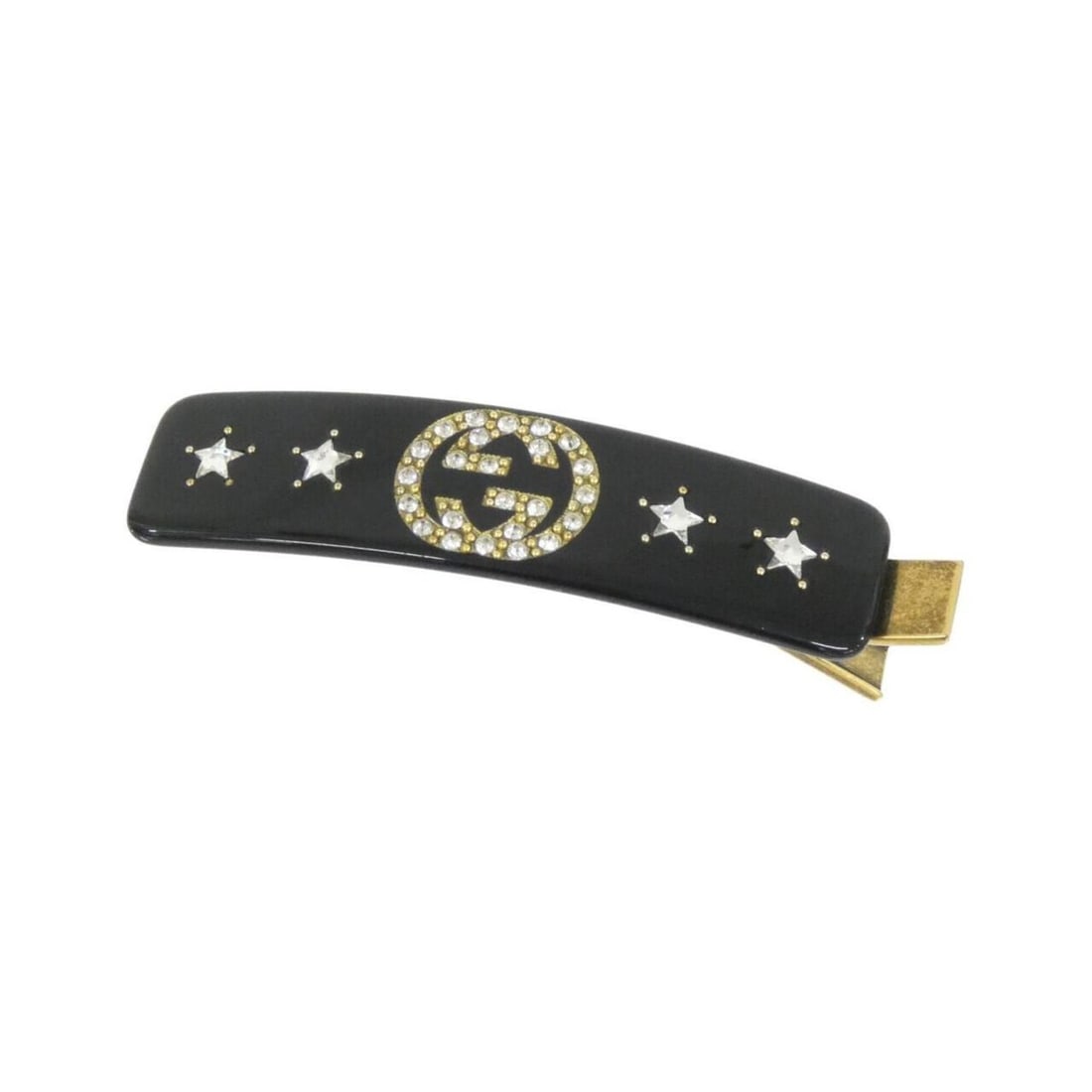 Gucci 630703 I4772 Hair Clip: --- Catalog ---Category: SizeSize (LxW): 2cm x 8cm / 0.78'' x 3.14''Category: DesignColor: BlackCategory: GeneralBrand: Gucci--- Item List ---Section: ConditionRanking: Rank A Used - A few traces of