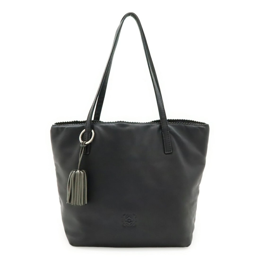 LOEWE Anagram Tassel Handbag Tote Bag, Nappa Leather, Black: --- Catalog ---Category: SizeSize (HxWxD): 22cm x 31cm x 12cm / 8.66'' x 12.2'' x 4.72''Category: DesignType: Handbag, Tote bagColor: BlackGender: WomenMaterial: Nappa leather , Leather Category: