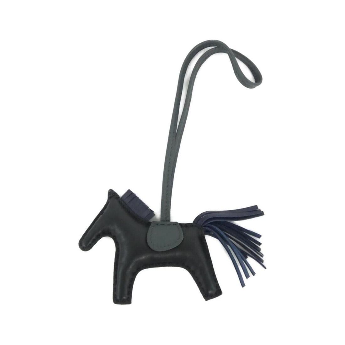 Hermes Rodeo Accessory Bag Charm PM 064929CA: --- Catalog ---Category: SizeChain Length: 350.00mm / 13.78''Size (HxWxD): 75.00mm x 85.00mm / 2.95'' x 3.35''Category: DesignType: Handbag charmColor: Black, Blue nuit, VertGender: