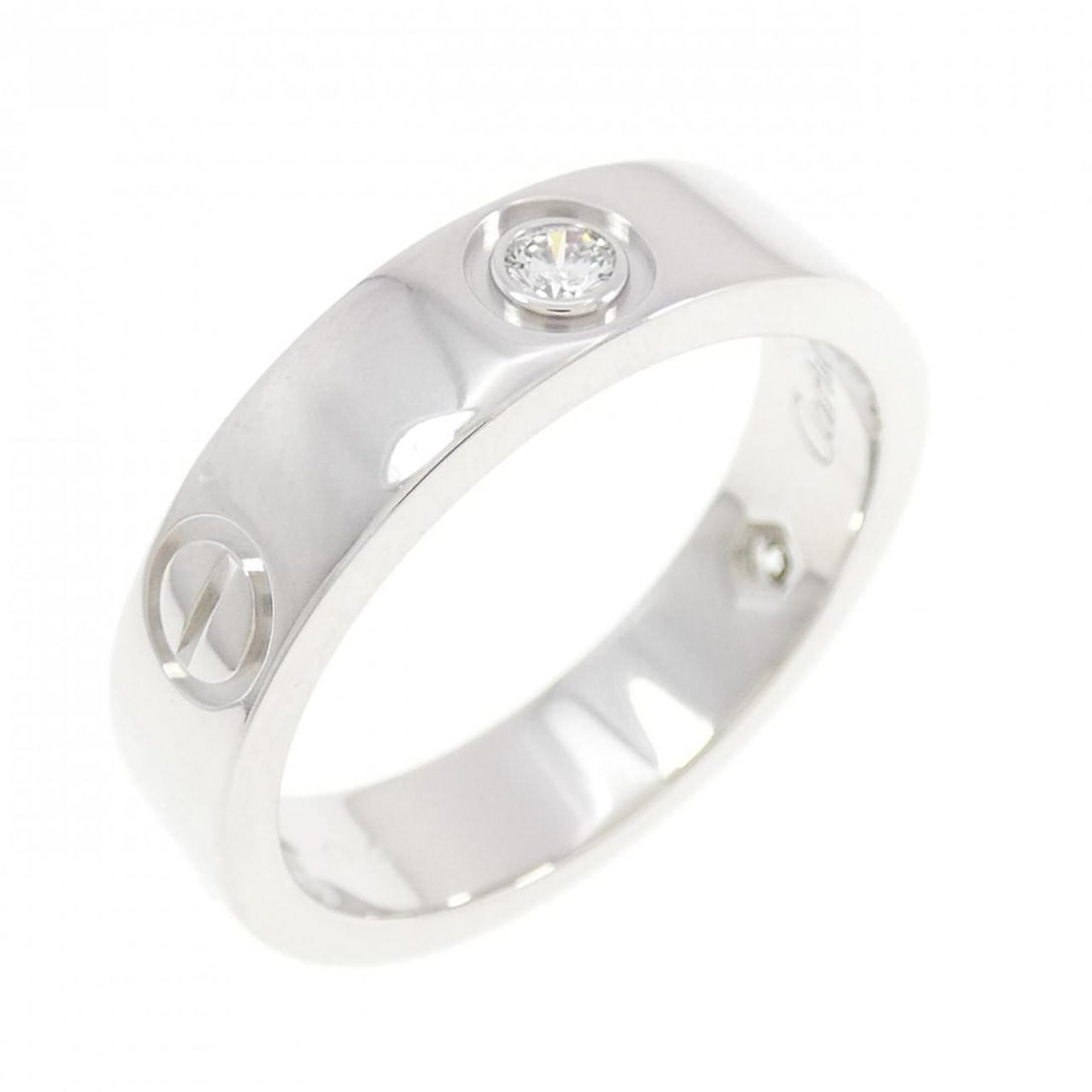 Cartier Love Half-Diamond Ring: --- Catalog ---Category: SizeUS Size: 8.5Brand Size: 57Category: DesignType: Band ringColor: White goldStone: DiamondGender: Women,MenMaterial: White gold (18K)Category: GeneralMPN: B4032500Brand: Car