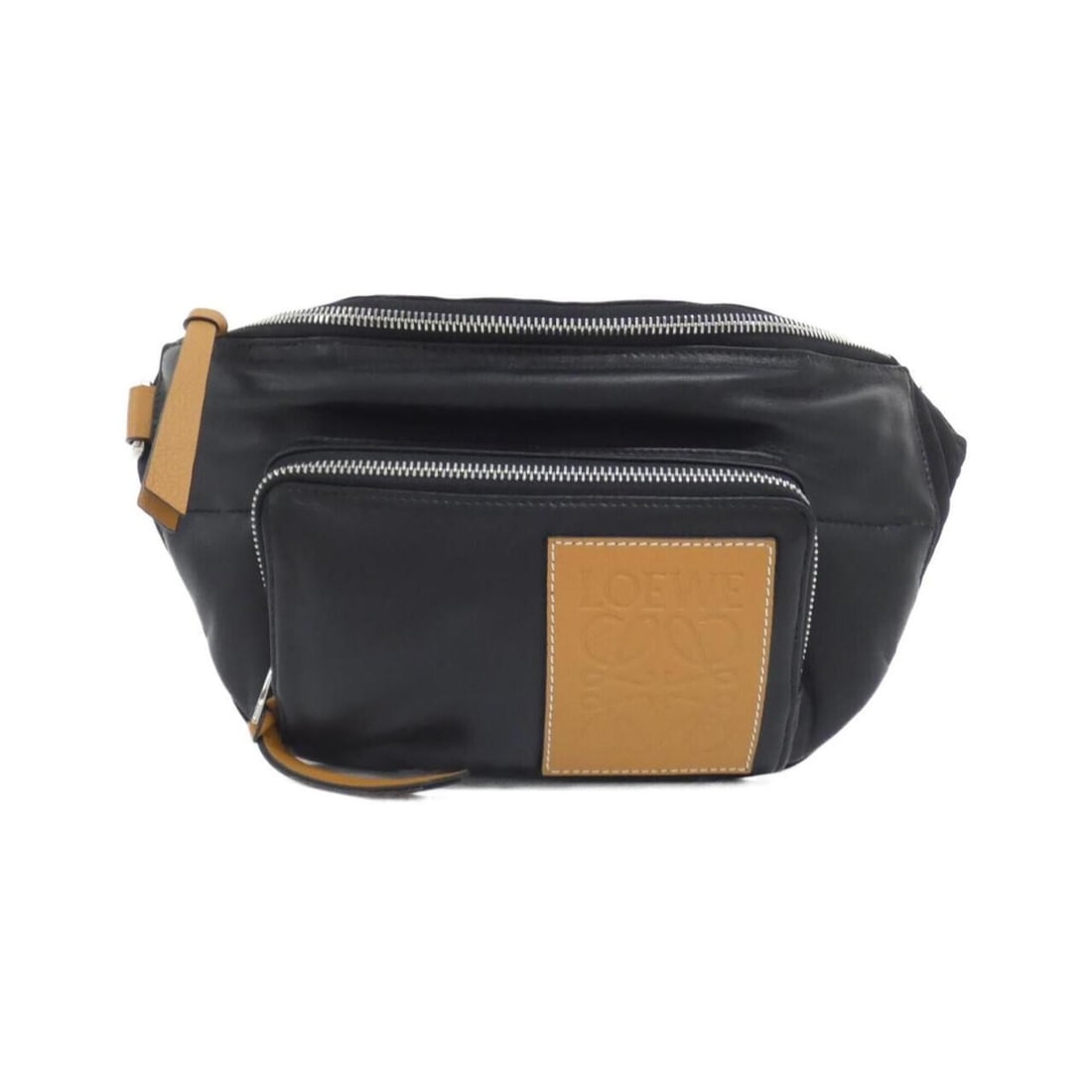 Loewe Puffy Bum Bag 335 73 W75 Shoulder: --- Catalog ---Category: SizeSize (HxWxD): 15cm x 33cm x 9cm / 5.9'' x 12.99'' x 3.54''Category: DesignType: Shoulder bagColor: BlackGender: Women,MenMaterial: Nylon , Leather Category: GeneralMPN:
