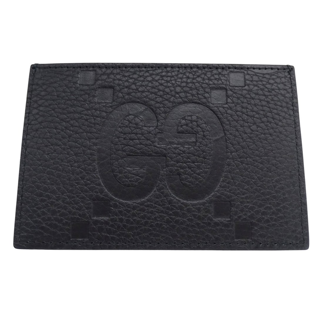 Gucci business card holder/card case for women and men, brand name, Jumbo GG Maxi, leather, black,: --- Catalog ---Category: DesignType: Card caseColor: BlackGender: Men,WomenMaterial: Leather Category: GeneralMPN: 812681Brand: GucciCountry of Origin: ItalyCategory: Physical PropertiesSize (HxWxD): 