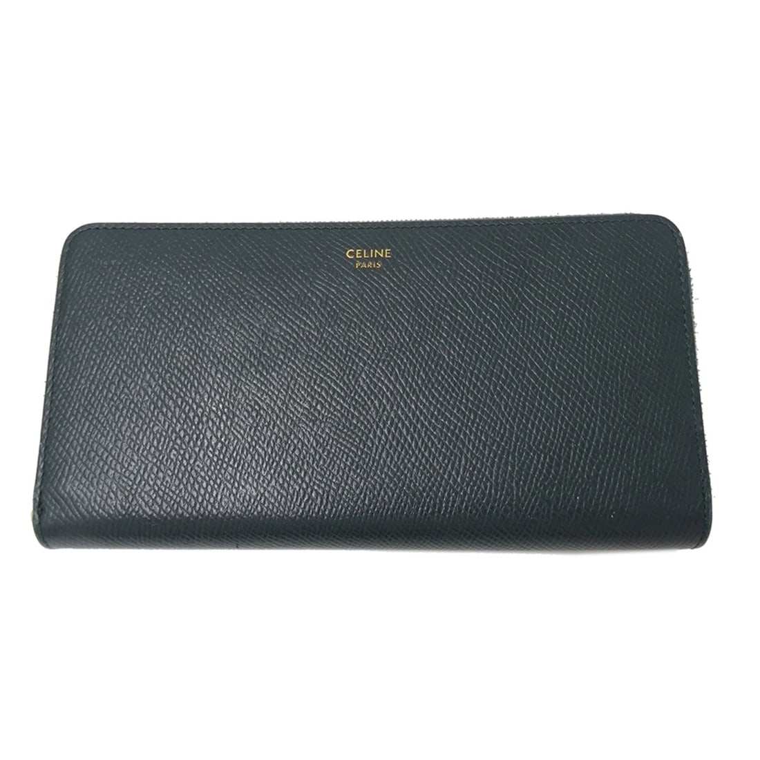 Celine CELINE wallet for women and men, brand name, long wallet, leather, moss green, round zipper.: --- Catalog ---Category: SizeSize (HxWxD): 10cm x 19cm x 2cm / 3.93'' x 7.48'' x 0.78''Category: DesignType: Long wallet (bi-fold)Color: Green, Moss greenGender: Men,WomenMaterial: Leather Category: G